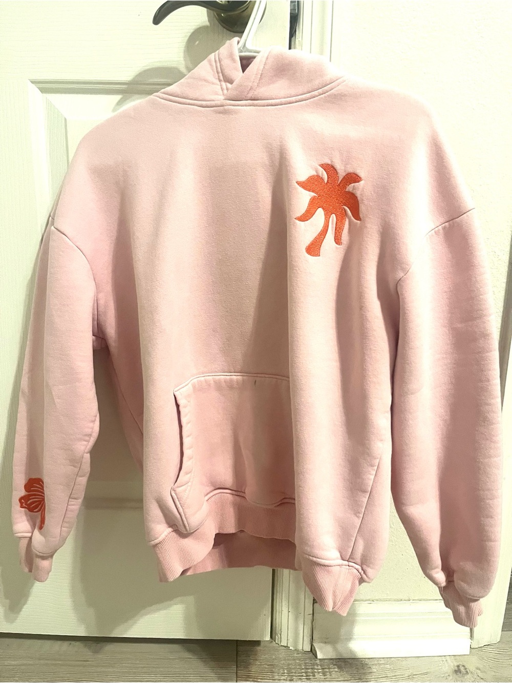 Soft light pink Pink Palm Puff Hoodie